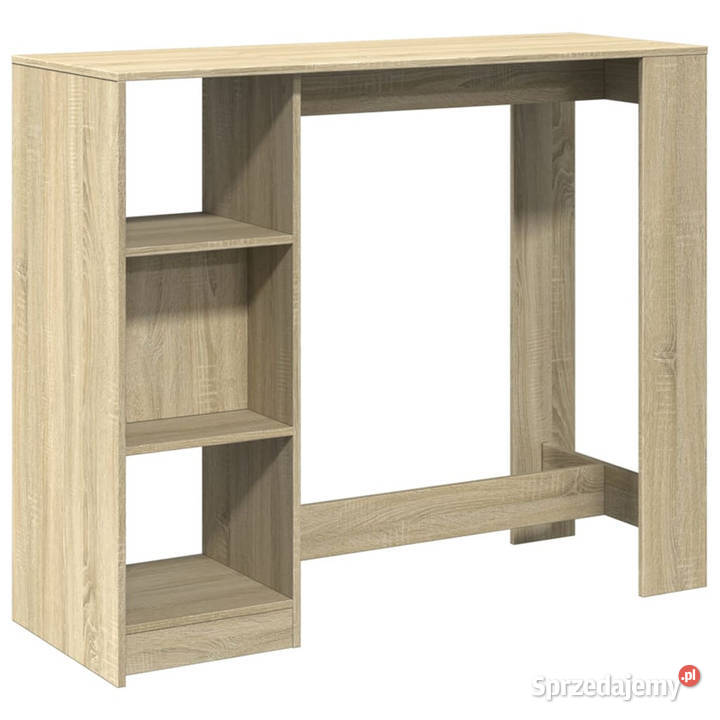 Stolik barowy z regałem dąb sonoma 124x46x1035