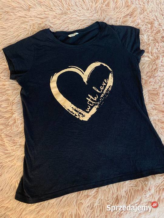 Tshirt koszulka bluzka z krótkim rękawem serce krótki Odzież damska Jasło