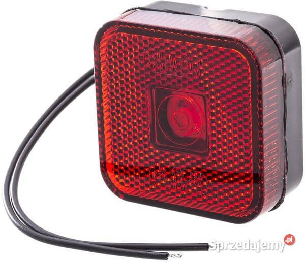 Lampa obrysowa LED kwadratowa 1224V z przewodem Kamionna