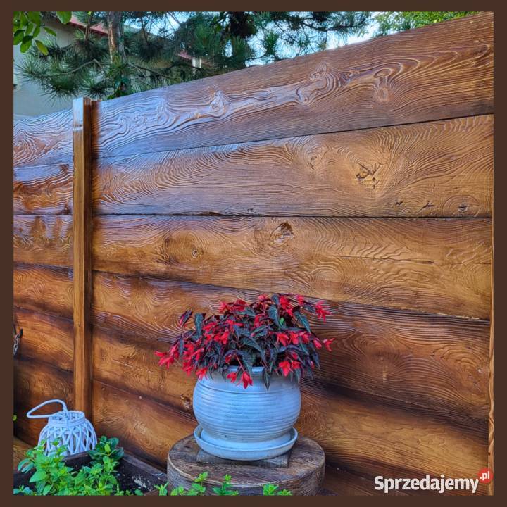 Ogrodzenie betonowe drewno imitacja drewna mazowieckie Warszawa