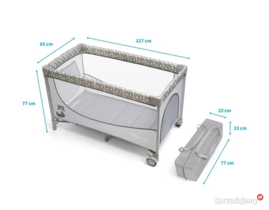 Babyono Łóżeczko turystyczne Basic Szare 2 Poznań