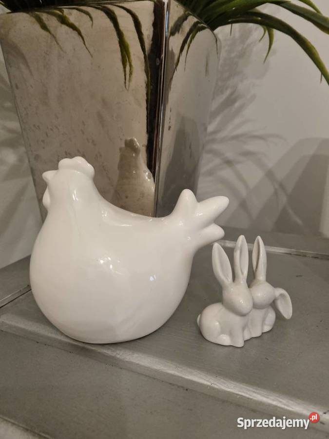 Kura wielkanocna i zajączki figurki Figurki i rzeźby lubelskie