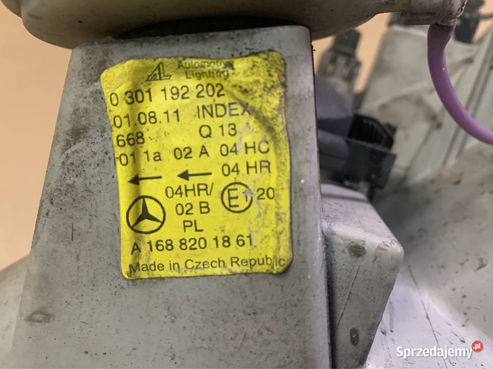 A1688201861 lampa przód prawa mercedes a klasa zachodniopomorskie Szczecin