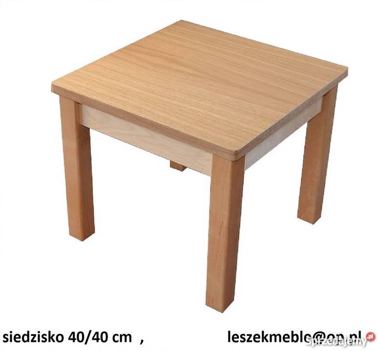 TABORET BIAŁY 40 30 DREWNIANY STOŁEK TABORETY 30cm Tołkiny