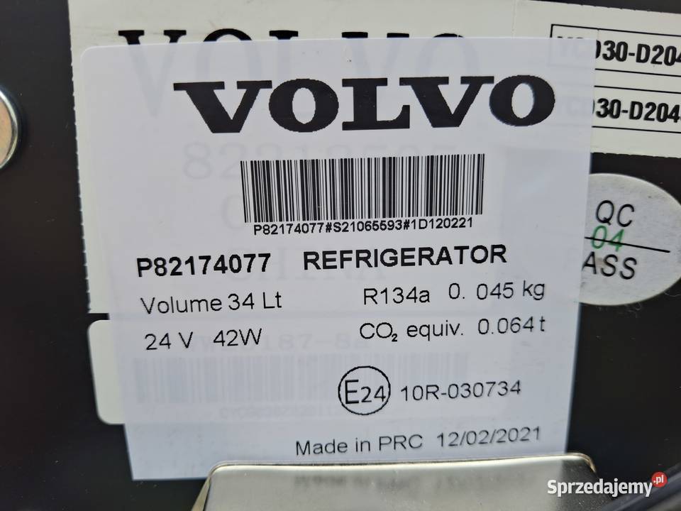 VOLVO FH4 LODÓWKA 34L 24V 82174077 Pozostałe