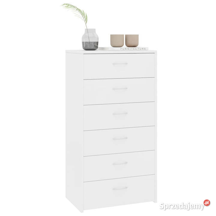 Komoda 6 szuflad biała 50x34x96 materiał Warszawa