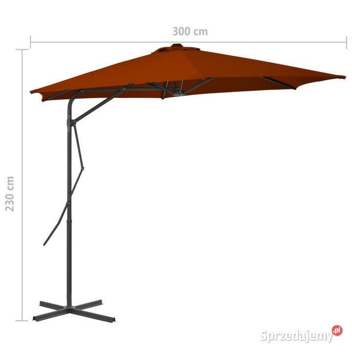 Parasol ogrodowy na stalowym słupku terakota Warszawa