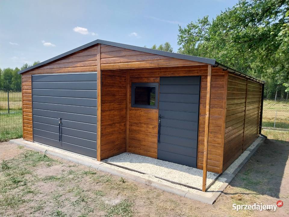 Garaż blaszany Premium 7x5m drewnopodobny nowoczesny