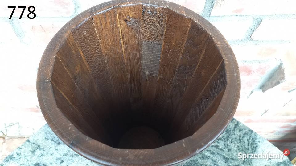 Parasolnik dębowy drewniany stojak na parasole brązowy Gawroniec sprzedam