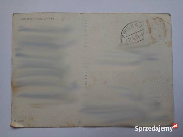 Pocztówka Frohe Pfingsten 1963r Dąbrowa Górnicza