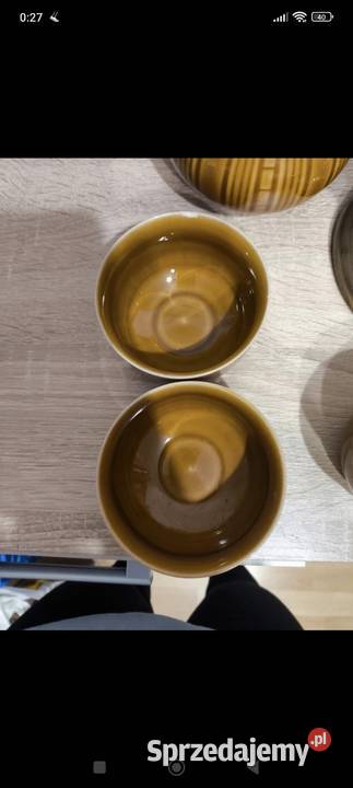 Zestaw naczyń z PRL stary zegar Łódź