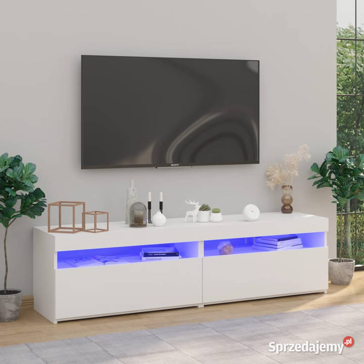Szafki pod TV z oświetleniem LED 2 białe Warszawa