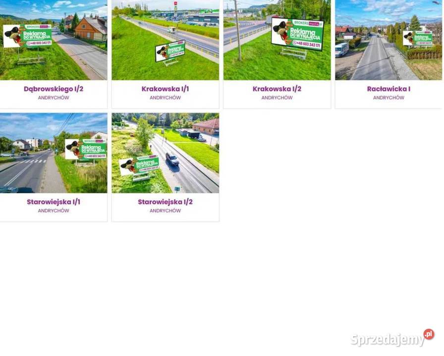 Reklama Billboard Andrychów centrum miasta Zator