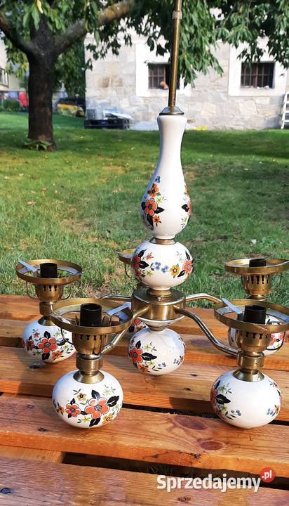 Żyrandol porcelanowy prl Bielany Wrocławskie sprzedam