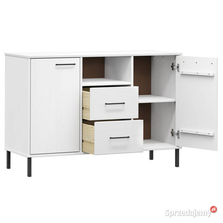 Komoda OSLO metalowe nóżki biała 113x40x77 lite Warszawa