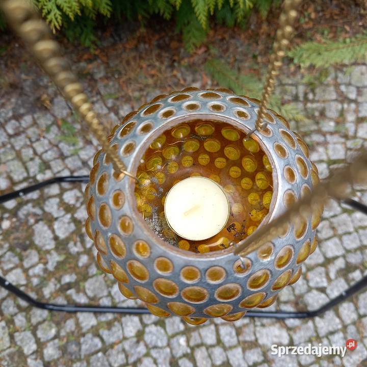 Wiszący szklany lampion w metalowej obudowie Warszawa