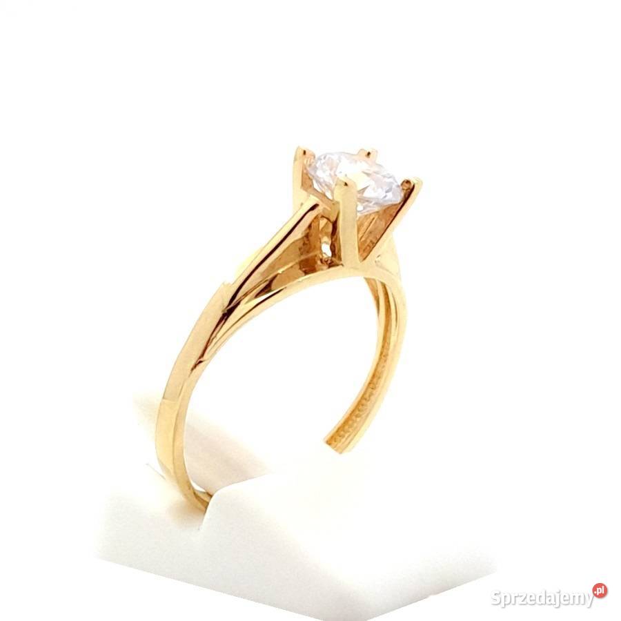 Pierścionek r135 Złoty pr333 classic z jednym Poznań