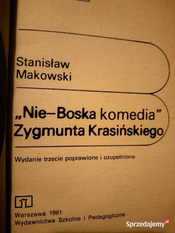 Nie boska komedia analizy literatury lektury Warszawa