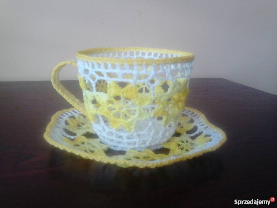 Szydełkowe filiżanki Syców sprzedam