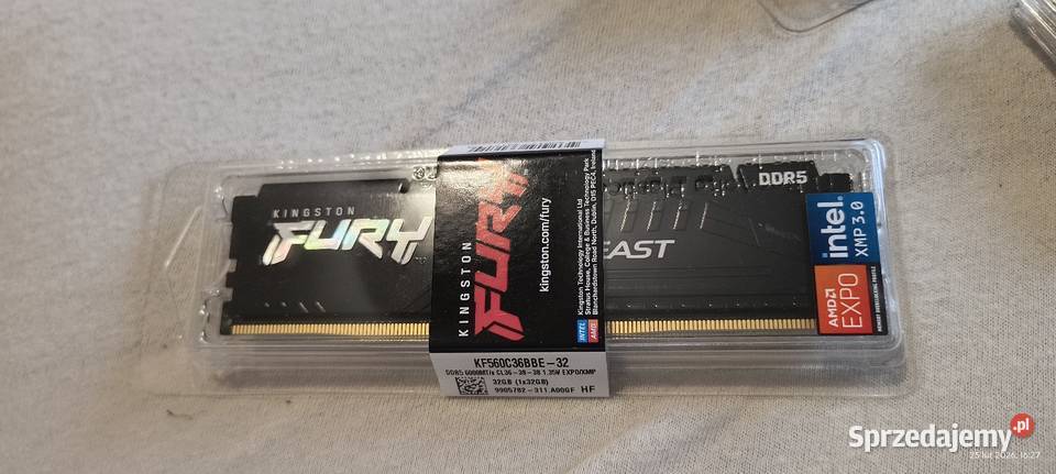 Pamięć RAM Kingston Fury Beast DDR5 32 Sosnowiec sprzedam