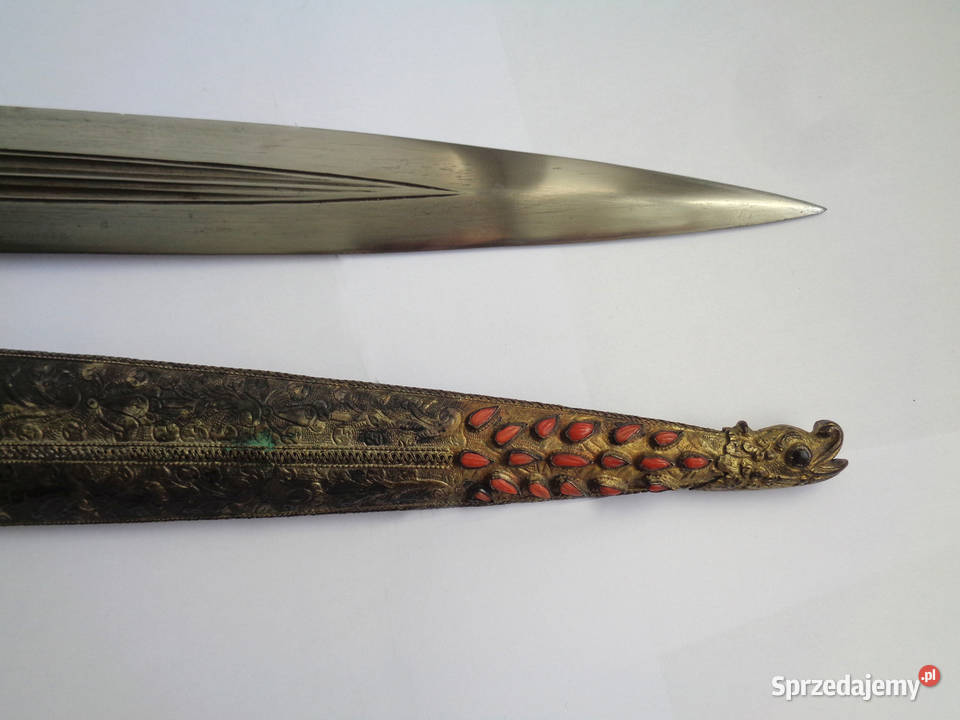 Duży Sztylet Ozdobny Dagger z Koralami Brzeg sprzedam