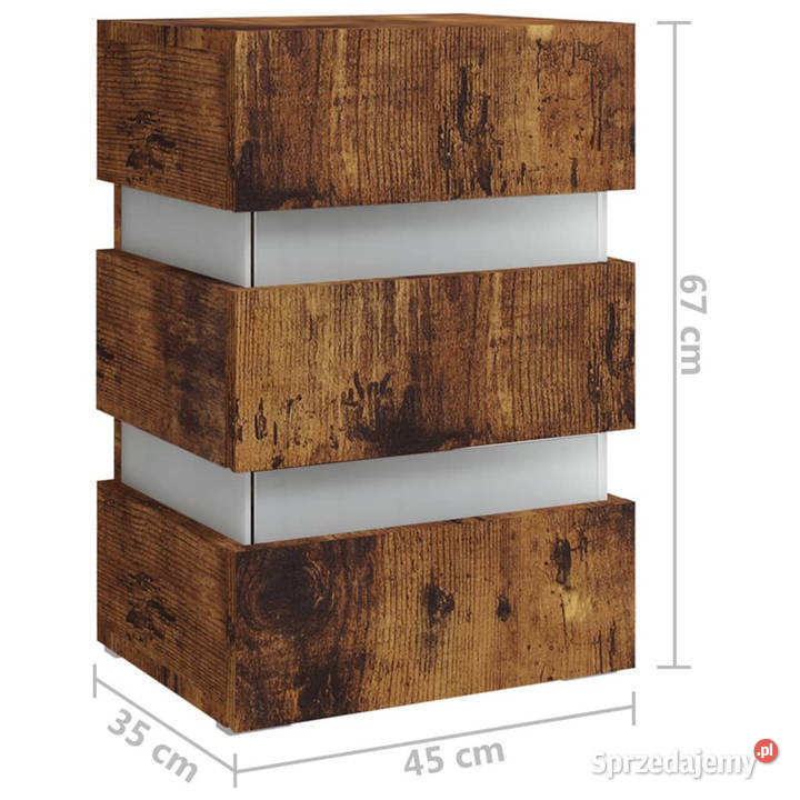 Szafka nocna z led przydymiony dąb 45x35x67 Warszawa sprzedam