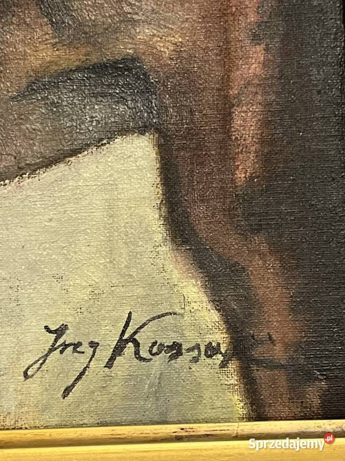 Obraz Ułan pijący wodę Jerzy Kossak 18861955 Kraków sprzedam