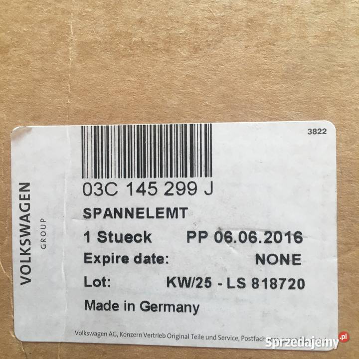 AudiVW Skoda Seat Nowy Napinacz oryginau Silniki i osprzęt Luzino