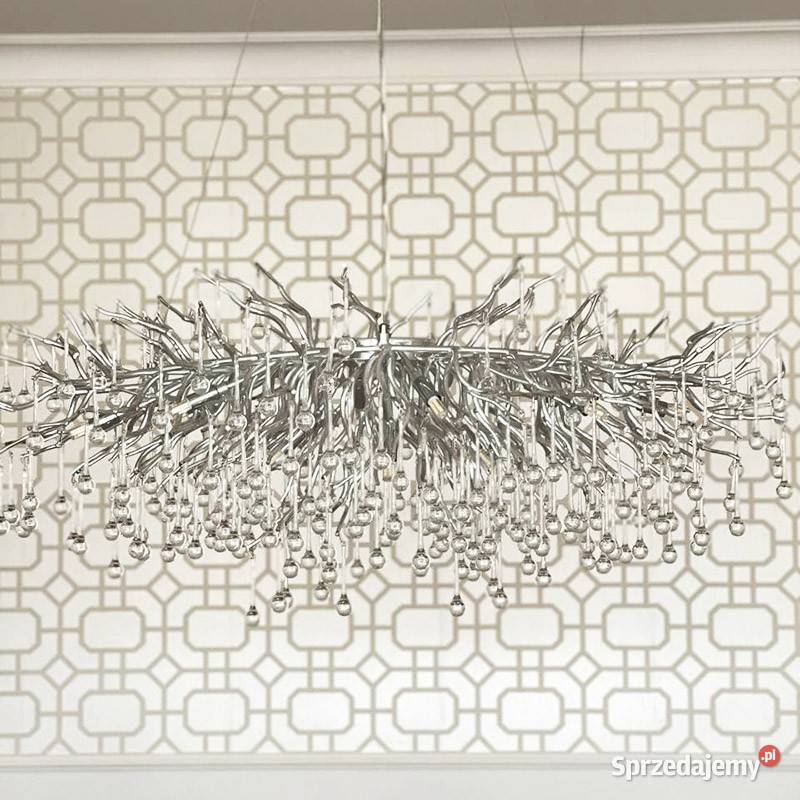 Żyrandol glamour srebrny nowoczesny do salonu mazowieckie Warszawa sprzedam