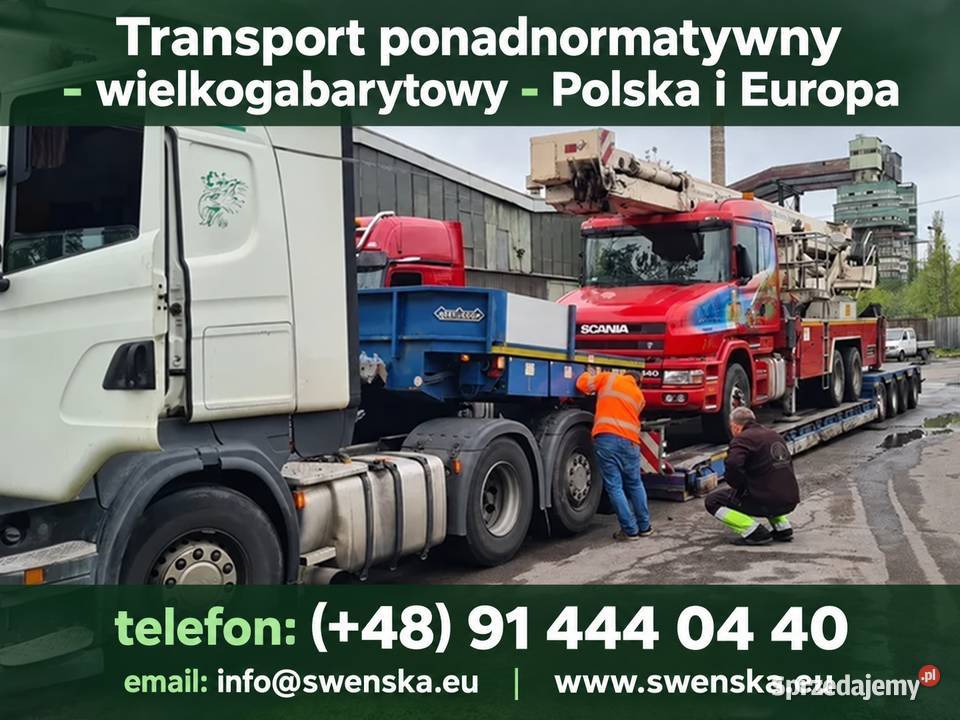 Transport ponadnormatywny wielkogabarytowy Szczecin sprzedam