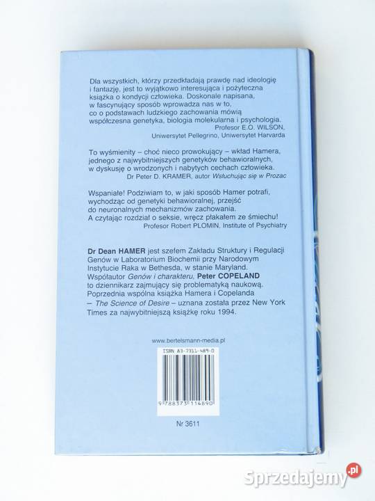 Geny a charakter Dean Hamer Peter Copeland Książki naukowe i popularnonaukowe