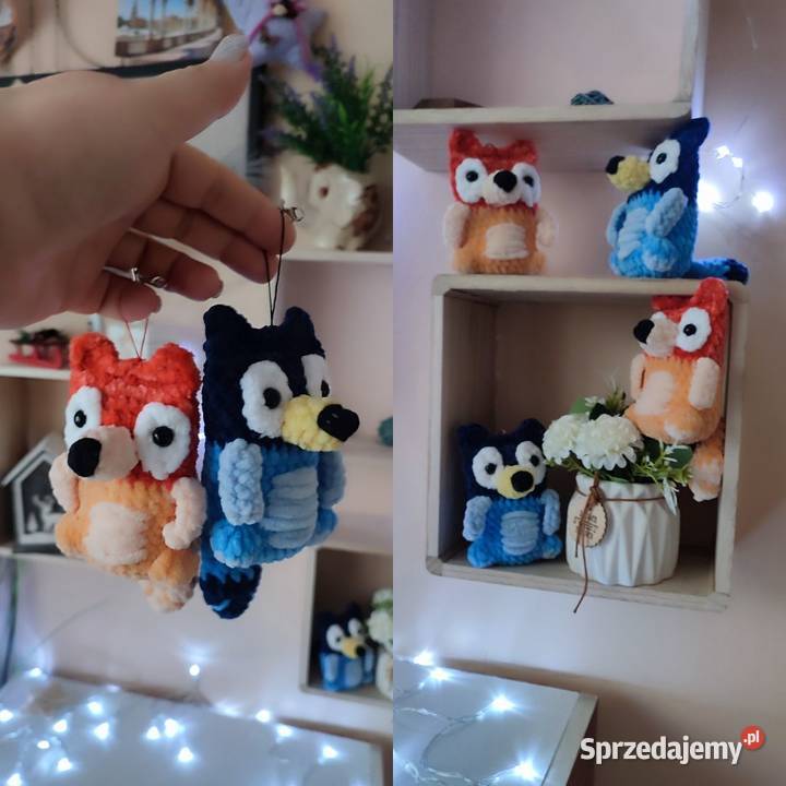 Szydełkowe Bluey i Red Heeler brelok do kluczy Dla Dziecka Kraków
