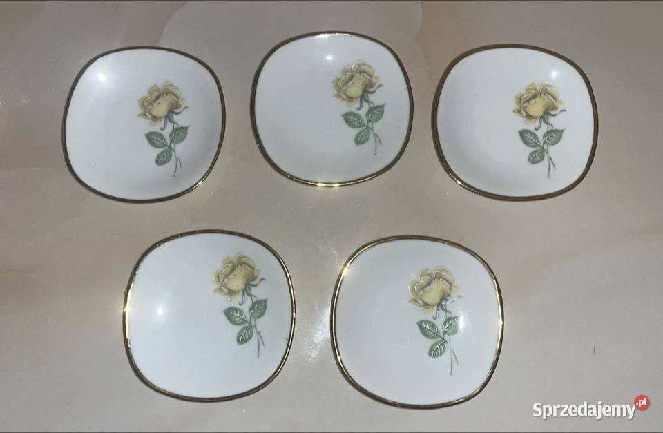 Konfiturówki 5 sztuk z żółtą różą Syg Gdańsk