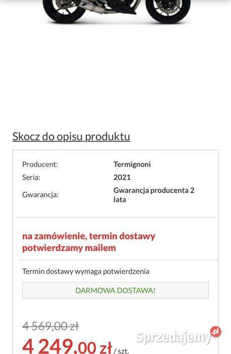Kawasaki ER 6N Termignoni ER6N Układ Wydechowy wielkopolskie Poznań