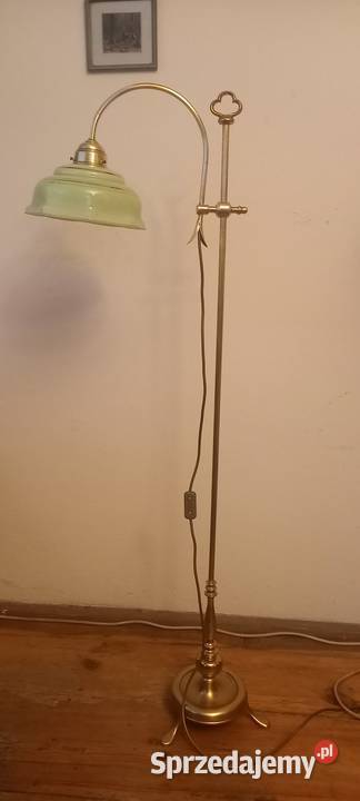 Mosiężna lampa podłogowa z ruchomym ramieniem Skierniewice sprzedam