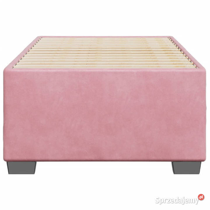 Rama łóżka różowa tapicerowana aksamitem 80x200
