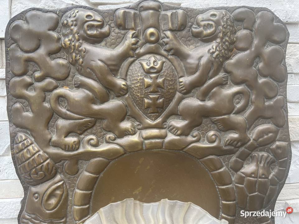 Stara przedwojenna lampa Herb Gdańska dolnośląskie