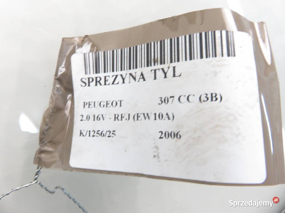SPRĘŻYNY TYŁ PEUGEOT 307 CC 20 16V małopolskie