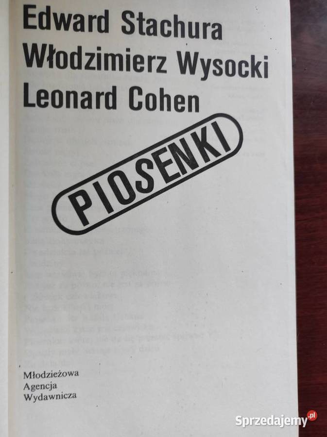 Piosenki Edward Stachura Włodzimierz Wysocki ISBN 8167880600736 Kielce