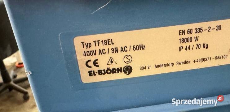 El Bjrn TF18EL dmuchawa grzewcza osuszacz Budowa Sielce
