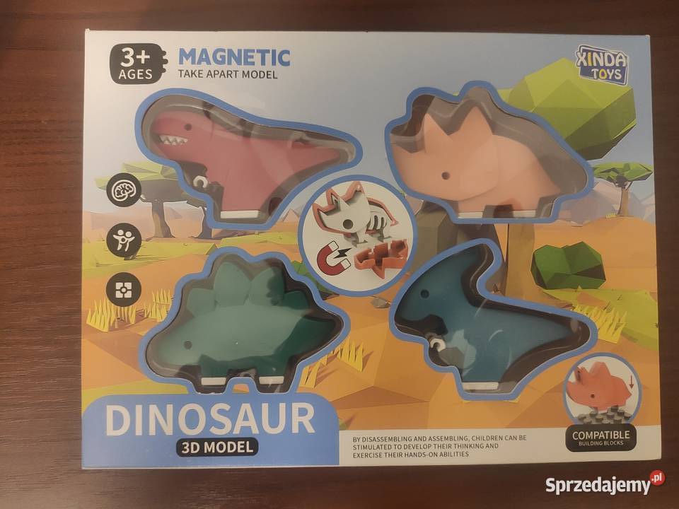 Dinozaury 3D Magnetyczne 3 Kinda Toys sprzedam