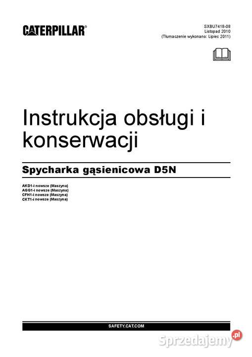 CATERPILLAR D6N Spycarka DTR Instrukcja obsługi sprzedam