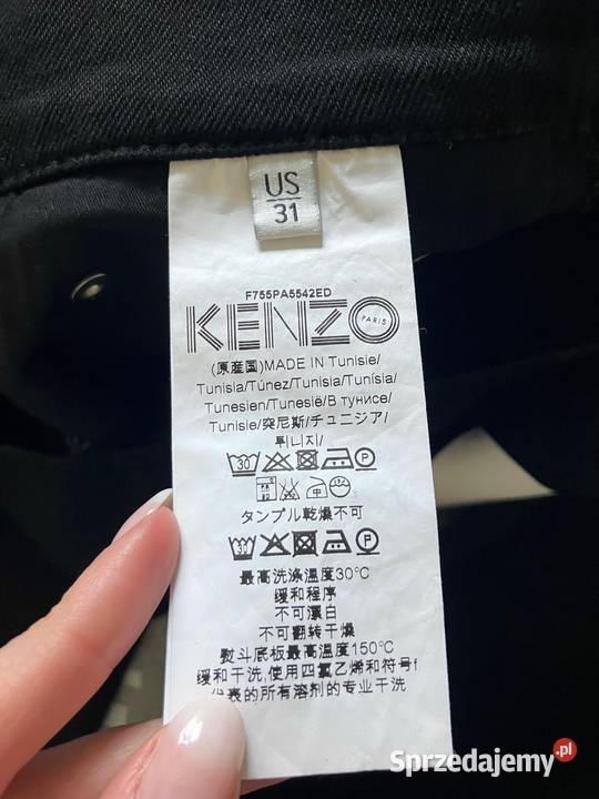 Nowe czarne męskie spodnie jeansy Kenzo skinny
