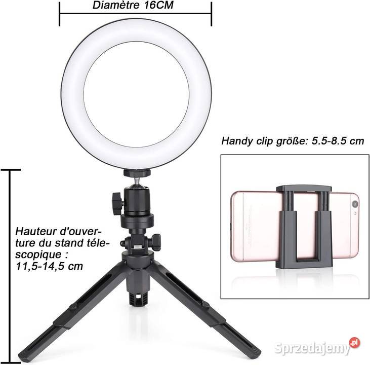 Lampa RING LED pierścieniowa dwa statyw z Cieszyn