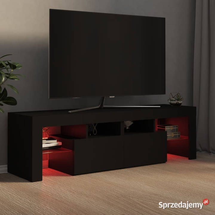 Szafka pod TV z oświetleniem LED czarna Warszawa sprzedam