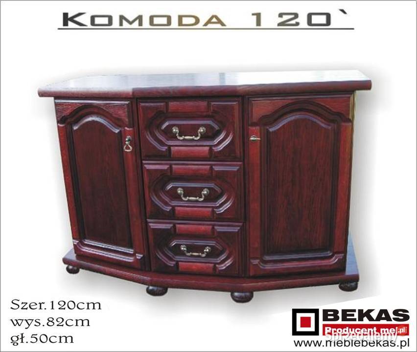 Stylowa Komoda 12m Orzech Ciemny Włoski BEKAS 120cm śląskie
