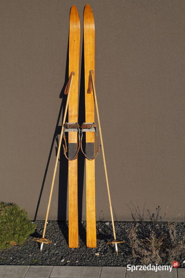 Stare narty jesionowe 165 kijki podkarpackie