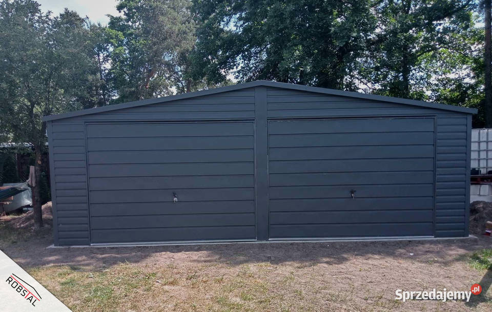 Garaż Blaszany dwustanowiskowy 7x6m ciemny