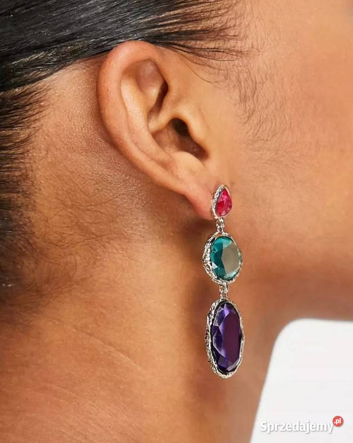 Długie Bogato zdobione kolczyki wieczorowe z Kraków