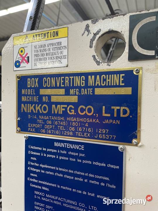 Sprzedam automat sztancujący NIKKO Arrow CUT 105 Zgierz sprzedam